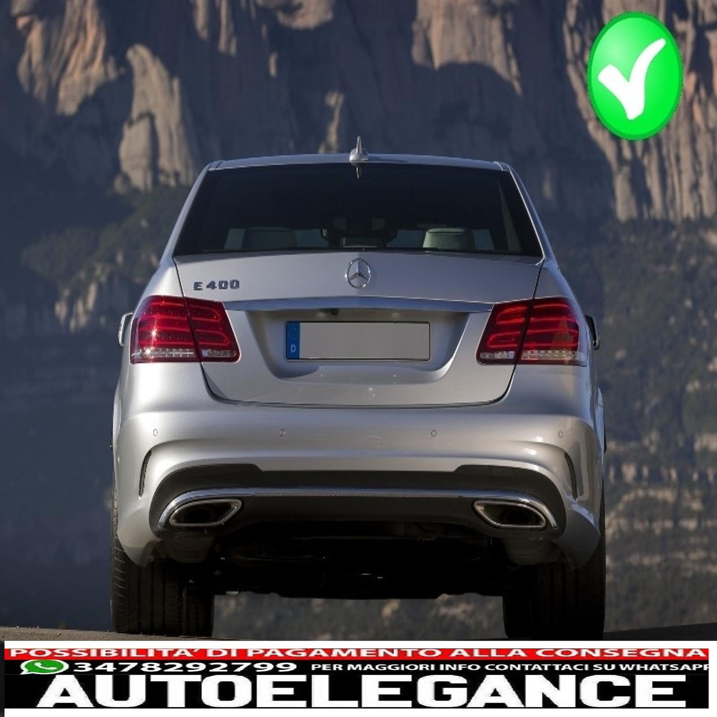 diffusore posteriore e terminali di scarico adatti per mercedes classe e w212 s212 amg sport line facelift (2013-2016) design nero e63