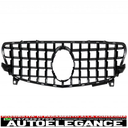 Splitter paraurti anteriore alette aerodinamiche con griglia centrale adatto per mercedes classe a w176 facelift amg line (09.2015-2018) piano black