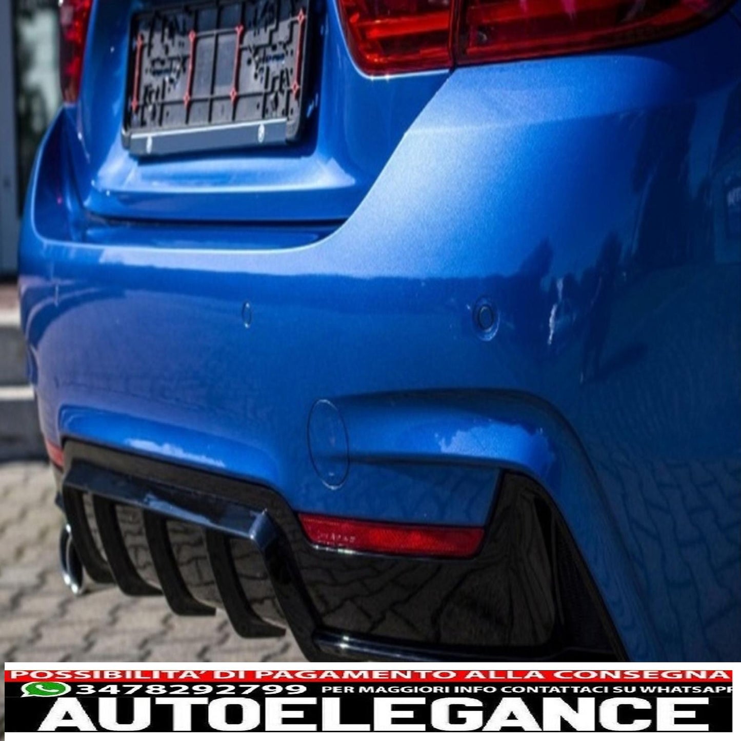 Rear bumper diffuser suitable for bmw 4 series f32 f33 f36 (2013-2019) coupe cabrio m design left double outlet piano black