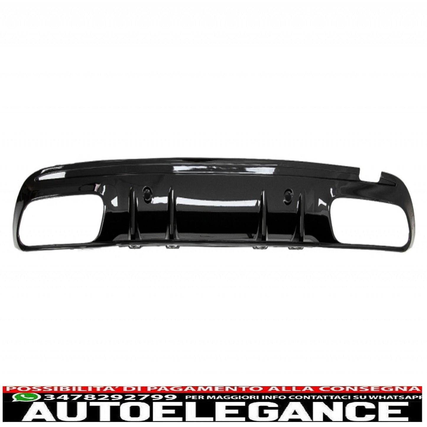 paraurti anteriore con diffusore e terminali neri adatto per mercedes classe c w205 s205 (2014-2020) solo per amg sport line