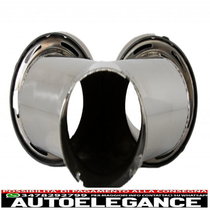 Paraurti posteriore adatto per BMW Serie 5 F10 (2011-2017) con minigonne laterali e doppi terminali di scarico in fibra di carbonio design M5