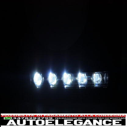 fari anteriori neri look bi-xeno con coperture led bianchi drl adatti per mercedes classe g w463 (1989-2012) design g65
