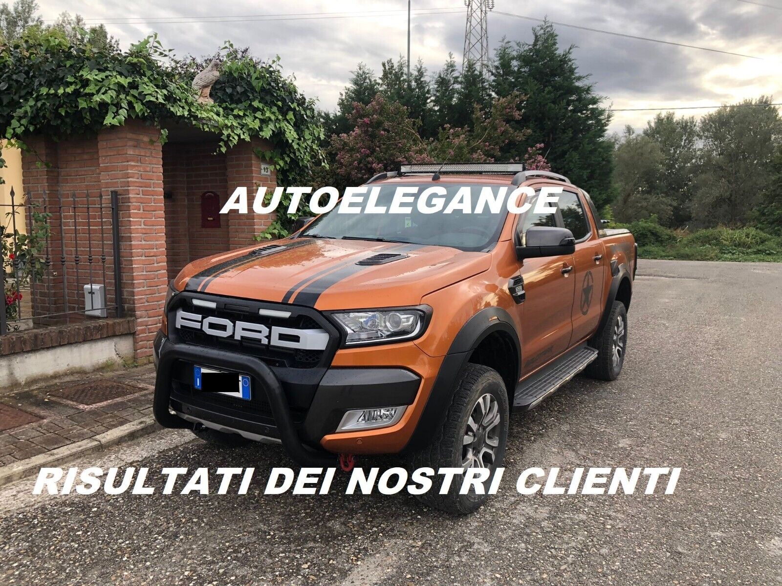 BULLBAR ADATTO PER FORD RANGER T6 2015+ NERO OPACO AUTOELEGANCERICAMBI