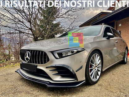 💎LAMA ADATTA MERCEDES CLASSE A W177 SPLITTER SOTTO PARAURTI ANTERIORE NERO💎