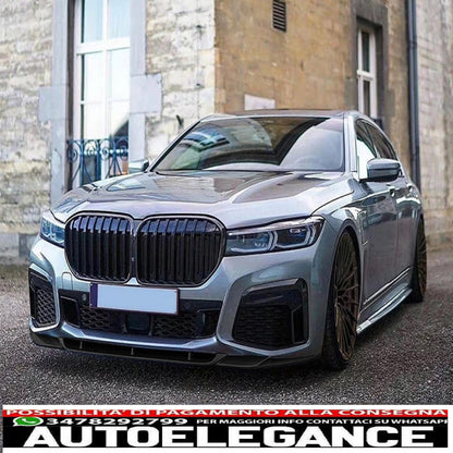 Labbro spoiler paraurti anteriore adatto per BMW Serie 7 G11 G12 LCI M Sport (02.2019-up) Piano Black