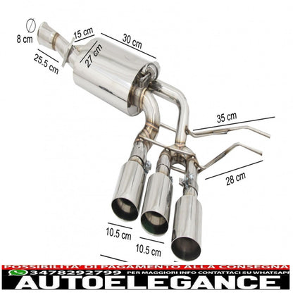 complete exhaust system suitable for mercedes g-class w463 (2009-2018) g500 g55 g63 g65 triple exhaust pipes with electronic valve