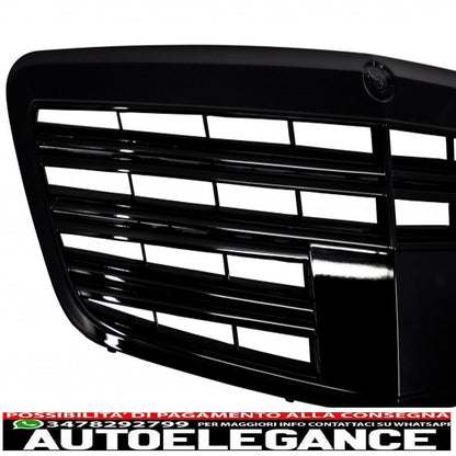 complete body kit suitable for mercedes s class w221 (2005-2011) lwb with front grille and exhaust tips piano black