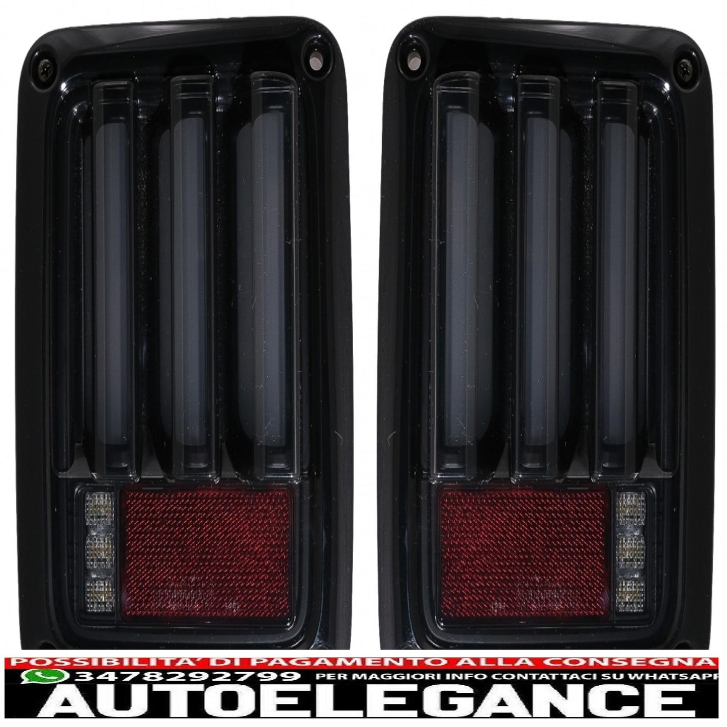 led taillights suitable for jeep wrangler jk (2007-2018) led bar smoke black