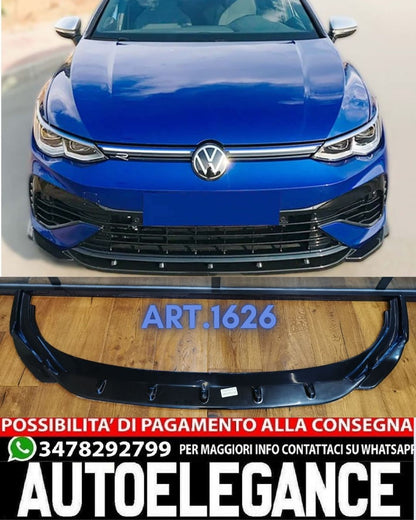 SPLITTER ADATTO PER VW GOLF 8 R LOOK NERO LUCIDO V1 DESIGN SPORTIVO