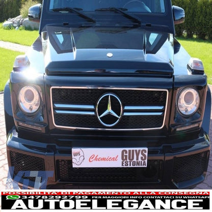 front grille suitable for mercedes g class w463 (1990-2012) g65 piano design black chrome frame