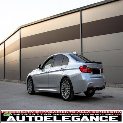 Spoiler paraurti posteriore pianoforte diffusore mantovana nero adatto per BMW Serie 3 F30 F31 (2011-up) Design M-Performance Doppia uscita sinistra
