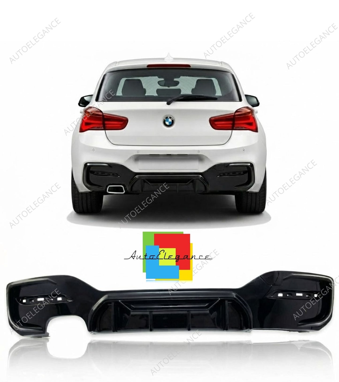 👉Diffusore posteriore con spoiler nero lucido BMW Serie 1 F20 F21 2015-2019👈