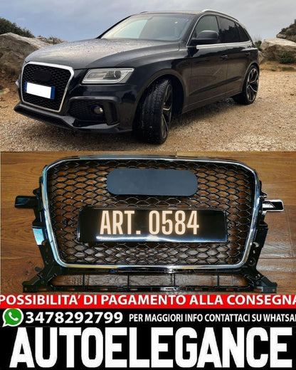 GRIGLIA ANTERIORE ADATTA PER AUDI Q5 2012-2017 LIFT NIDO D'APE BORDO CROMATO