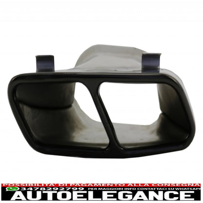 Diffusore posteriore con mantovana adatto per Mercedes W176 Classe A (2012-2018) con terminali di scarico e spoiler sul coperchio del bagagliaio A45 Design Facelift Black Edition