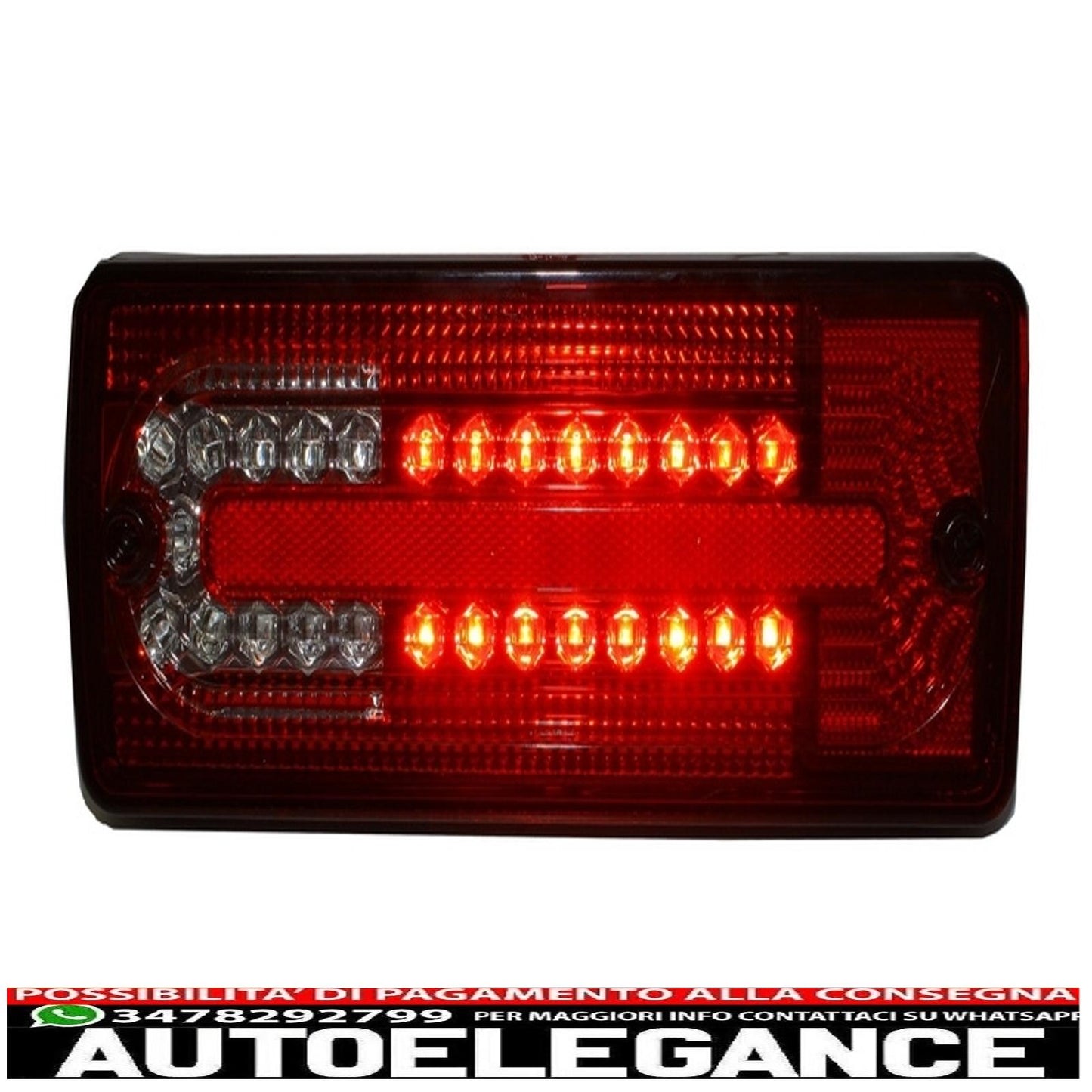 led rear lights suitable for mercedes g class w463 (1989-2015) red transparent