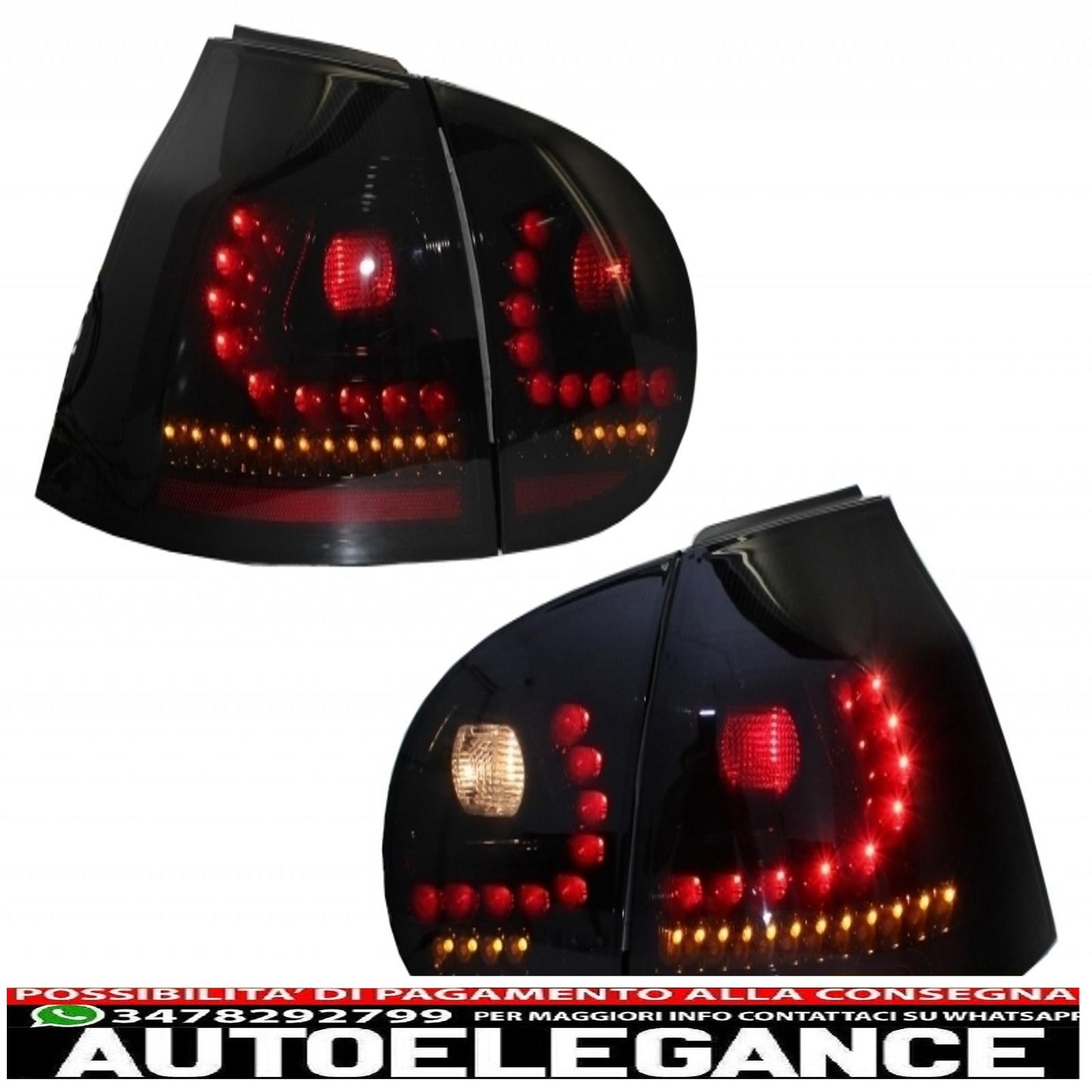 Rear bumper extension complete exhaust system suitable for vw golf v 2003-2008 with rear lights black/smoke Dynamic R32 look