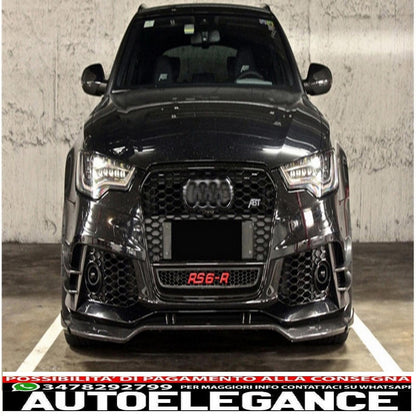 Additional front bumper spoiler suitable for audi a6 c7 4g rs6 (2011-2018) real carbon