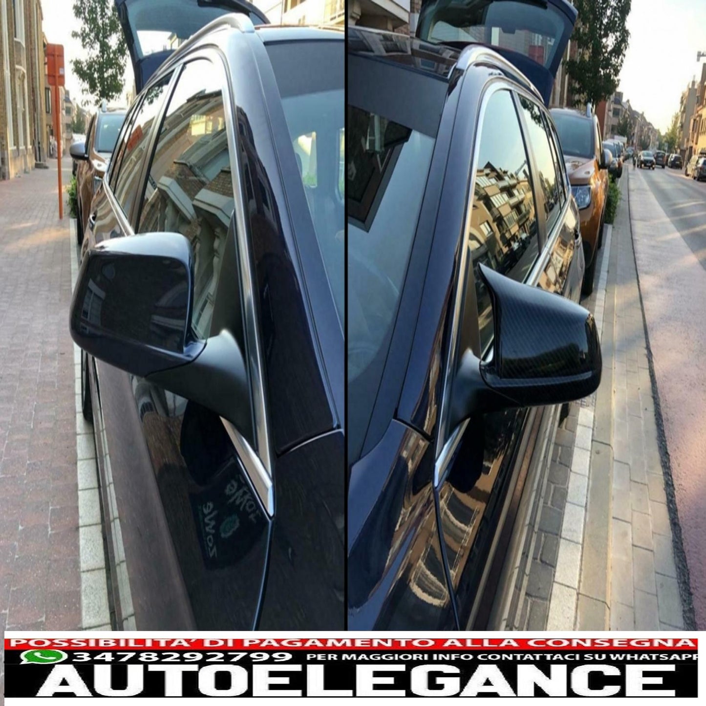 Calotte specchietti adatte per bmw serie 5 f10 f11 f18 non lci (07.2010-2013) carbon look m design AUTOELEGANCERICAMBI