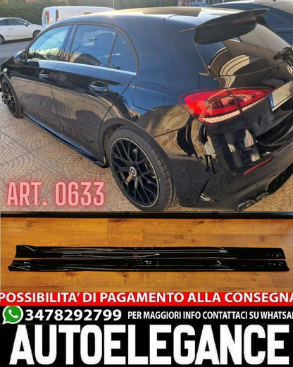 SOTTO MINIGONNE ADATTE PER MERCEDES CLASSE A W177 V177 LOOK NERO LUCIDO
