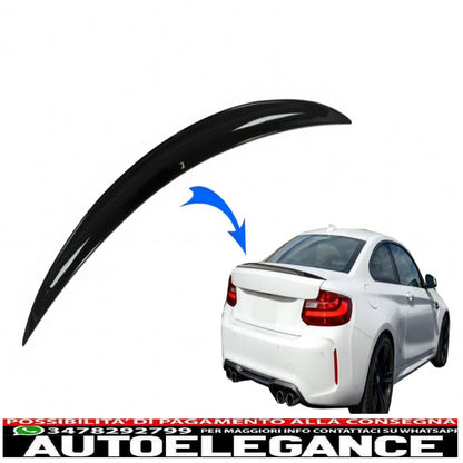 trunk spoiler suitable for bmw 2 series f22 f87 m2 coupe (2012-2019) piano black