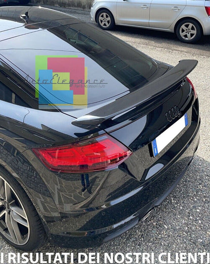 AUDI TT FV 8S 2015-2020 SPOILER POSTERIORE SUL COFANO LOOK TTS TTRS NERO LUCIDO AUTOELEGANCERICAMBI