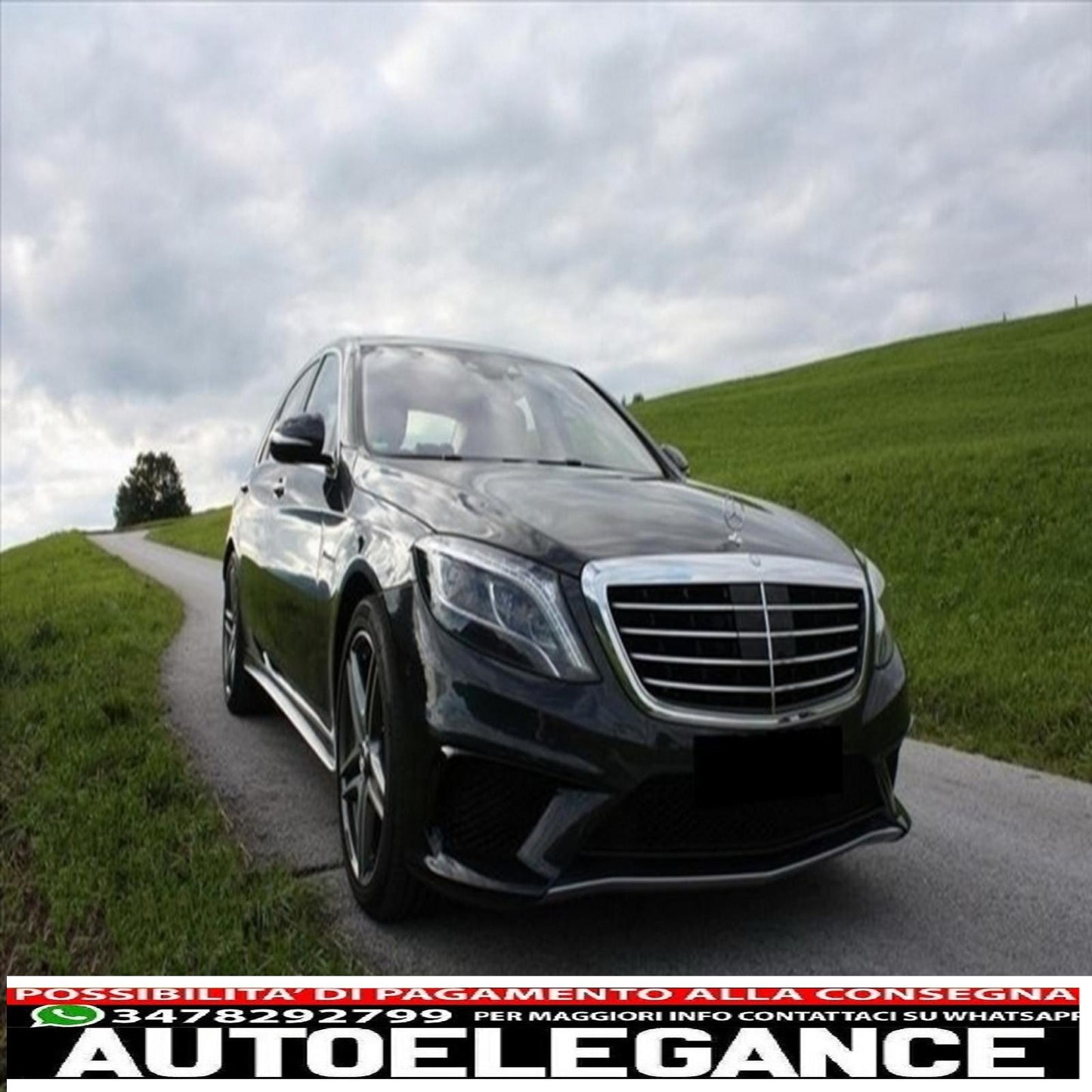 gruppo griglia adatto per paraurti anteriore mercedes classe s w222 (2013-2017) s63 look nero pianoforte