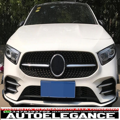 Estensione del labbro del paraurti anteriore adatta per mercedes classe A w177 v177 (04.2018-up) a35 design black edition