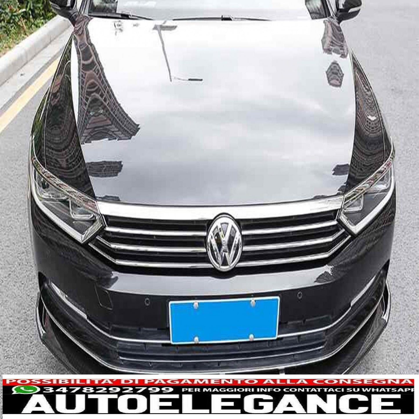 Front Bumper Lip Extension Spoiler Fit For VW Passat B8 3G Limousine Variant (2015-2018) Piano Black