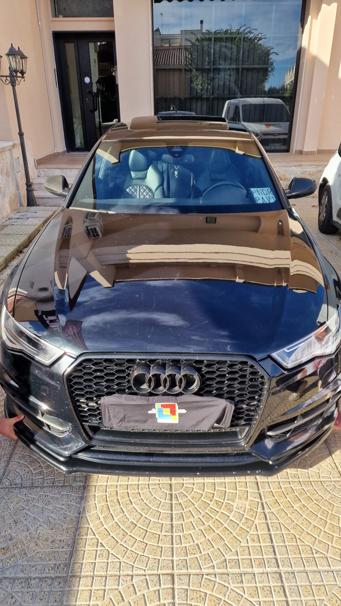 SPLITTER ADATTO PER AUDI A6 4G C7 RS6 2011-2018 LOOK NERO LUCIDO DESIGN SPORTIVO