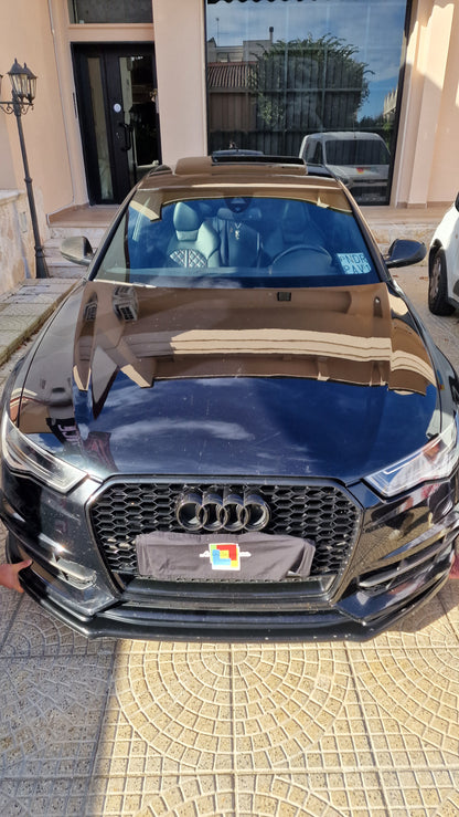 SPLITTER ADATTO PER AUDI A6 4G C7 RS6 2011-2018 LOOK NERO LUCIDO DESIGN SPORTIVO