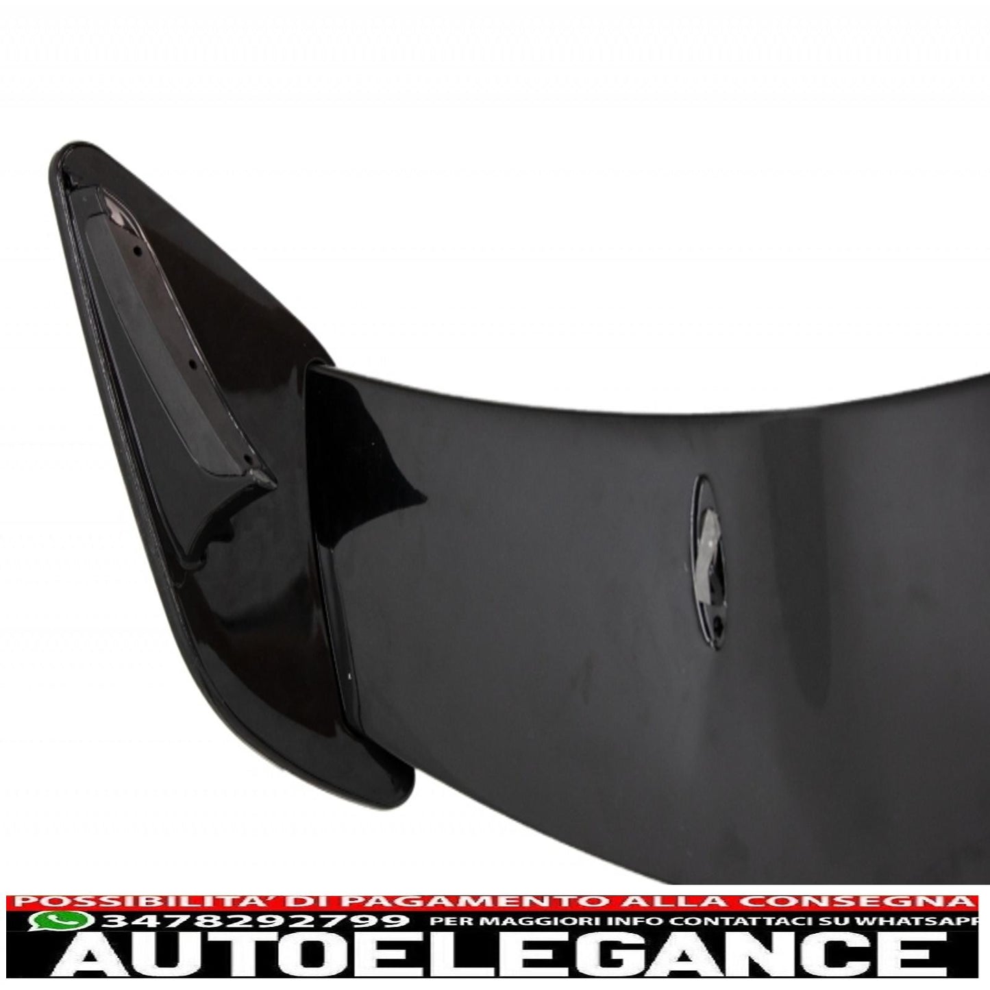 Diffusore posteriore con mantovana adatto per Mercedes W176 Classe A (2012-2018) con spoiler sul coperchio del bagagliaio A45 Design Facelift Black Edition