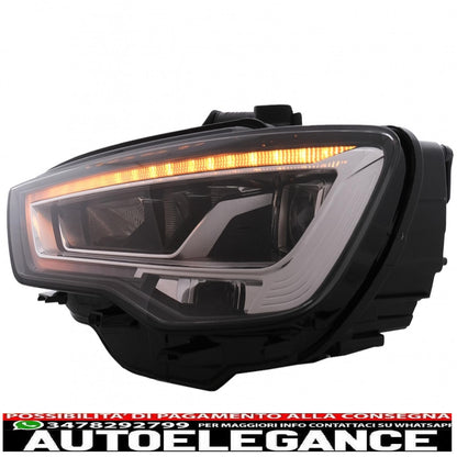 full led headlights suitable for audi a3 8v pre-facelift (2013-2016) upgrade for halogens with dynamic sequential cornering lights left 