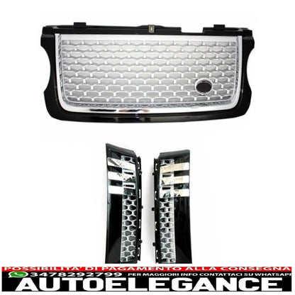conversione completa kit carrozzeria design autobiografia adatto per land rover vogue l322 (2002-2009) retrofit per restyling griglia nera argento edizione 2010+ AUTOELEGANCERICAMBI