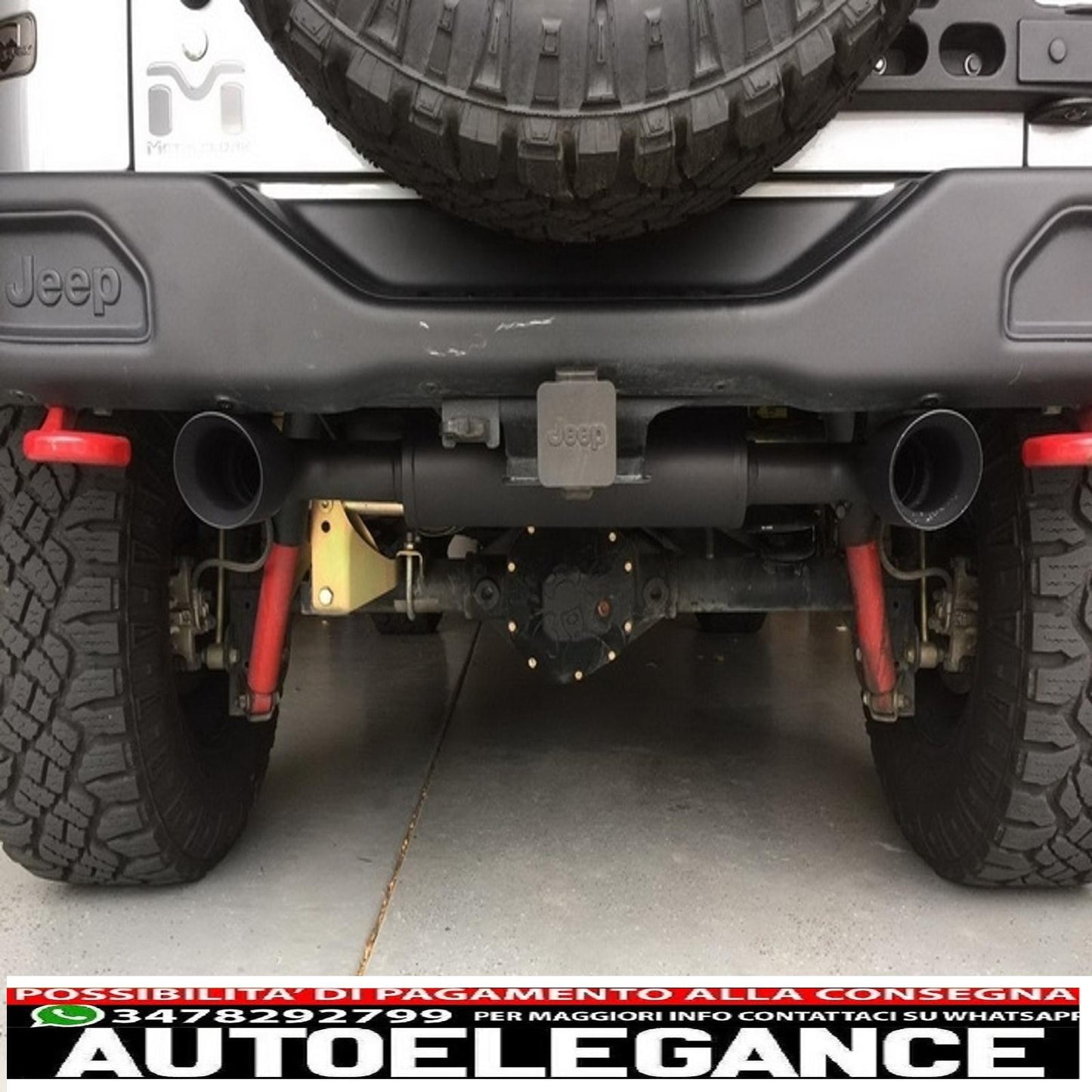 impianto di scarico completo asse posteriore adatto per jeep wrangler rubicon jk (2007-2017) doppio scarico (promo)