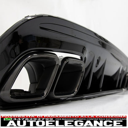 paraurti anteriore con diffusore e terminali neri adatto a mercedes classe c w205 s205 amg sport line (2014-2020) c63s design