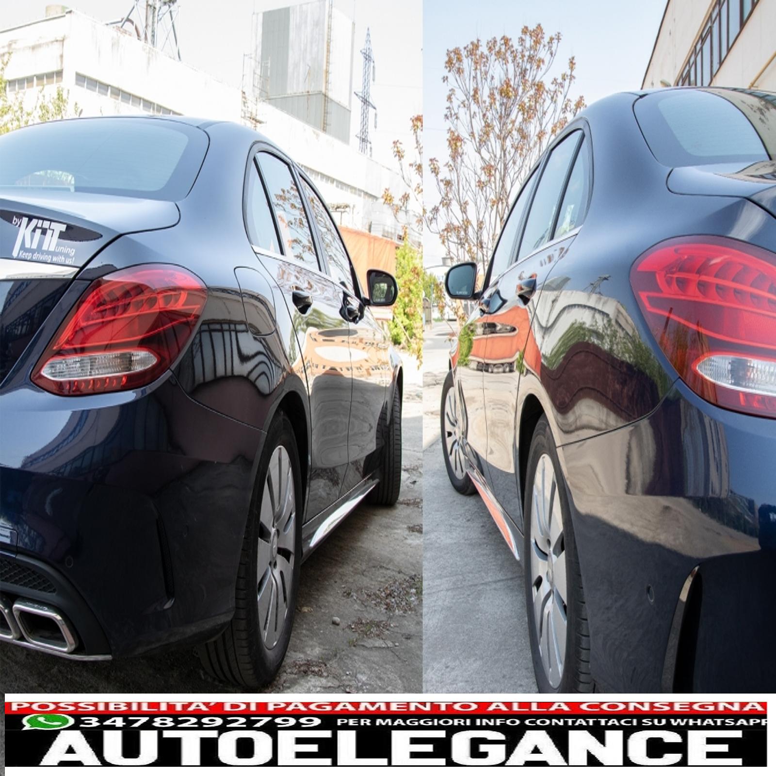 Alette paraurti posteriori alette laterali flic adatte per mercedes classe c w205 (2014-2020) pianoforte nero AUTOELEGANCERICAMBI