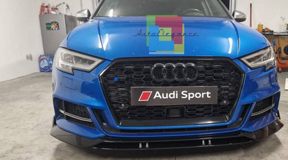 SPLITTER 4 PEZZI ADATTO PER AUDI A3 8V 2017-2020 SLINE S3 NERO LUCIDO