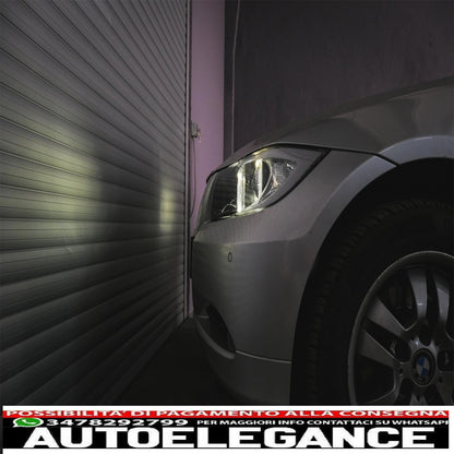 angel eye headlights suitable for bmw 3 series e90 sedan e91 touring (03.2005-2011) black 