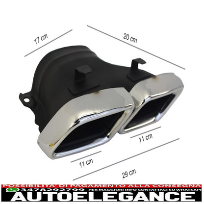 Rear bumper valance diffuser with exhaust tips suitable for mercedes c class c205 a205 coupe cabriolet (2014-2019) design c63