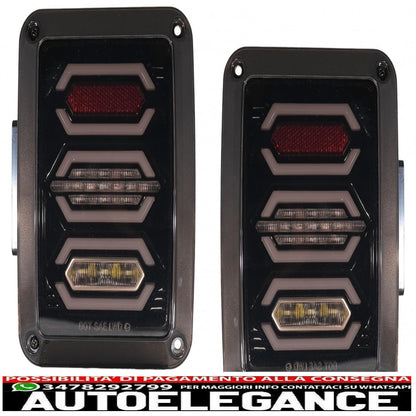 fanali posteriori full led adatti per jeep wrangler jk rubicon (2007-2017) fumè