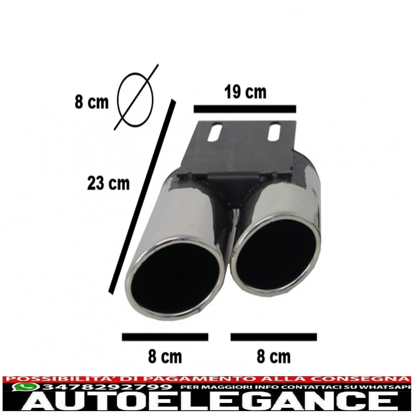 Diffusore mantovana per paraurti posteriore adatto per audi a3 8v berlina (2012-2015) con terminali di scarico marmitta terminali di scarico s3 design quad