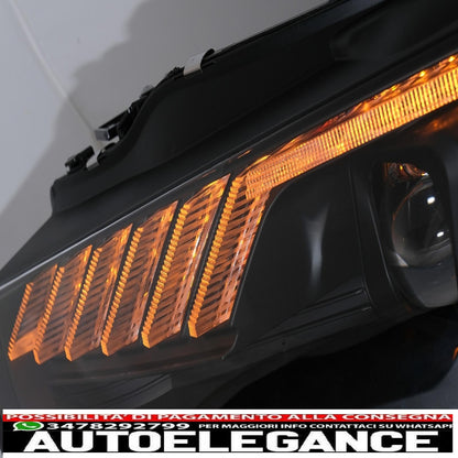 xenon led drl headlights suitable for audi a4 b8.5 facelift (2012-2015) dynamic sequential turning light black
