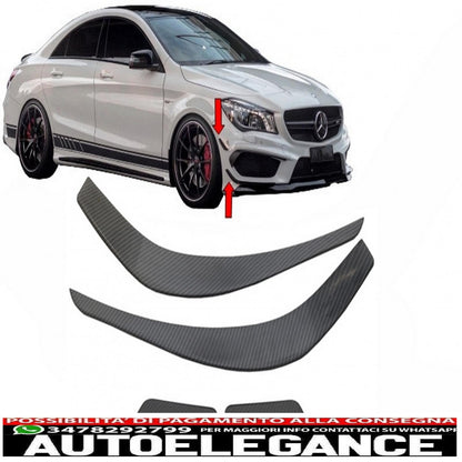 Front Bumper Splitter Aerodynamic Wings Suitable For Mercedes Benz CLA W117 C117 X117 (2013-2016) CLA45 A-Design Carbon Film Cover