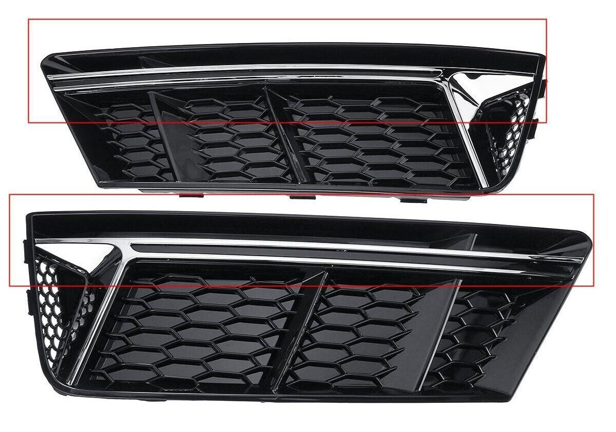 FOG LIGHT GRILLS BLACK EDGE AUDI A4 B9 2015-2018 RS4 S4 DESIGN ABS / PLASTIC