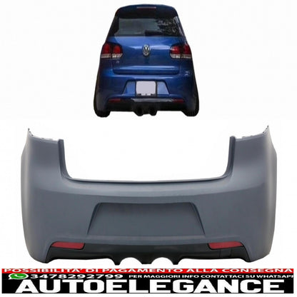 Rear bumper suitable for vw golf vi (2008 onwards) design r20 