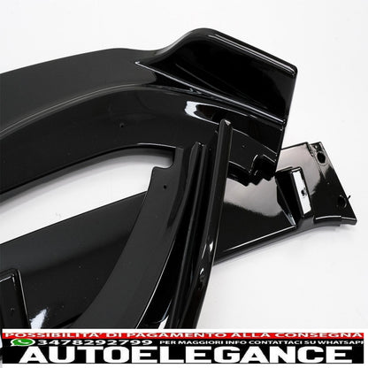 Front bumper additional spoiler suitable for audi a4 b9 8w (2016-2018) rs4 piano black design 