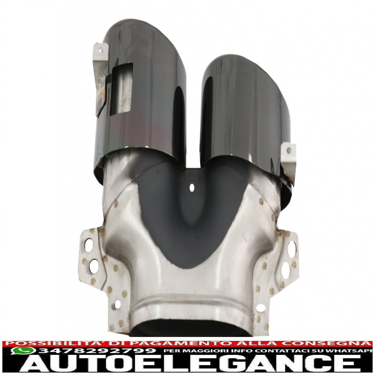 Diffusore con mantovana per paraurti posteriore adatto per Mercedes Classe A W177 hatchback (2018-up) terminali del silenziatore di scarico neri