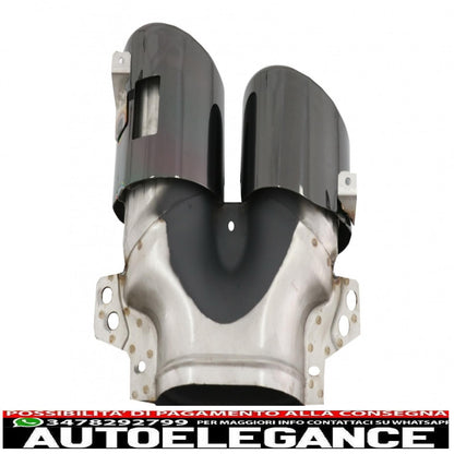 Diffusore con mantovana per paraurti posteriore adatto per Mercedes Classe A W177 hatchback (2018-up) terminali del silenziatore di scarico neri