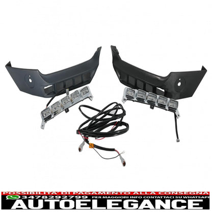 pacchetto skid plate protezione da corsa con luci drl adatto per mercedes classe g w463 (1989-2017) a-design con paraurti anteriore g65 a-design