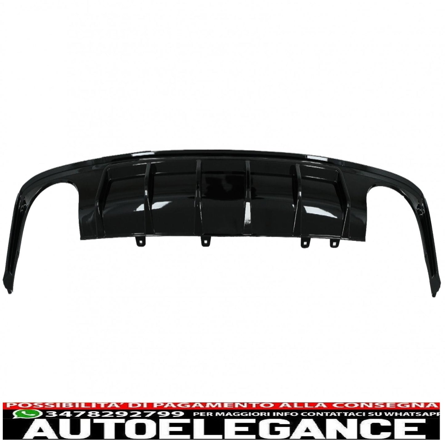 Diffusore e terminali di scarico per paraurti posteriore adatti per audi a6 c8 4k avant berlina (2018-up) rs6 design pianoforte nero